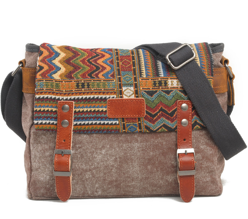 Vintage Ethnic Style Canvas Shoulder Bag