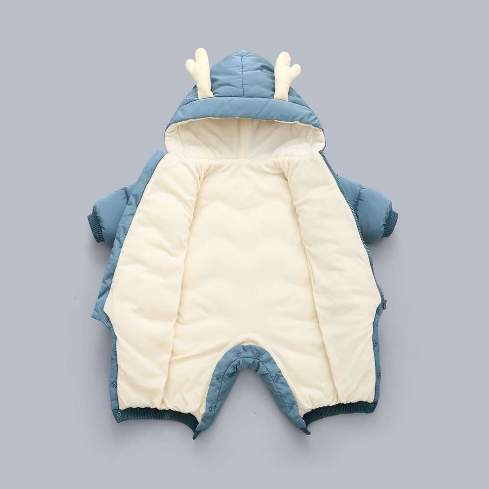 Baby Winter Snowsuit Plus Velvet Thick Baby Boys Jumpsuit - Minihomy