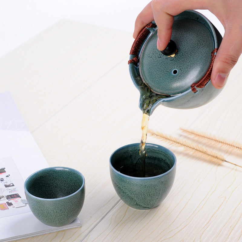 Travel Office Teapot With Strainer Kung Fu Tea Set