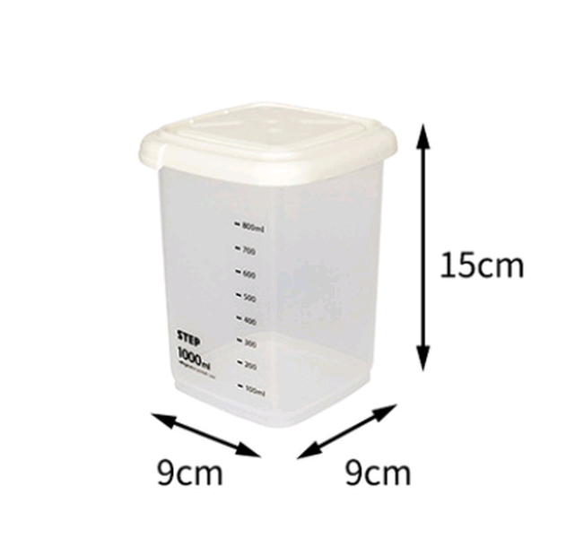 Food sealed cans can measure kitchen plastic transparent refrigerator storage box grain cereal storage box - Minihomy