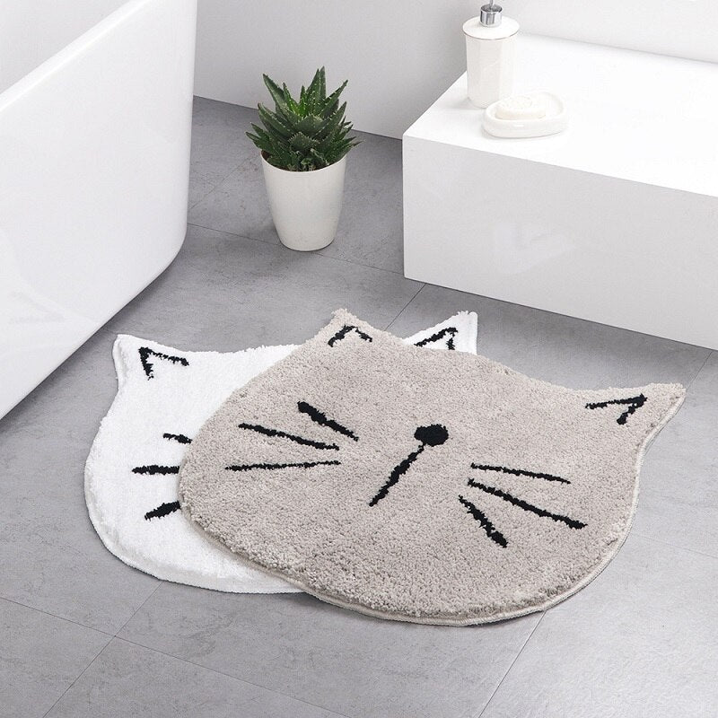 Carpet one generation flocking ins Nordic cartoon cat bathroom absorbent mat home entrance living room mat - Minihomy