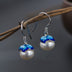 Cloisonne 925 Silver Earrings Sukhothai gold jewelry design freshwater pearl earrings  lotus female - Minihomy