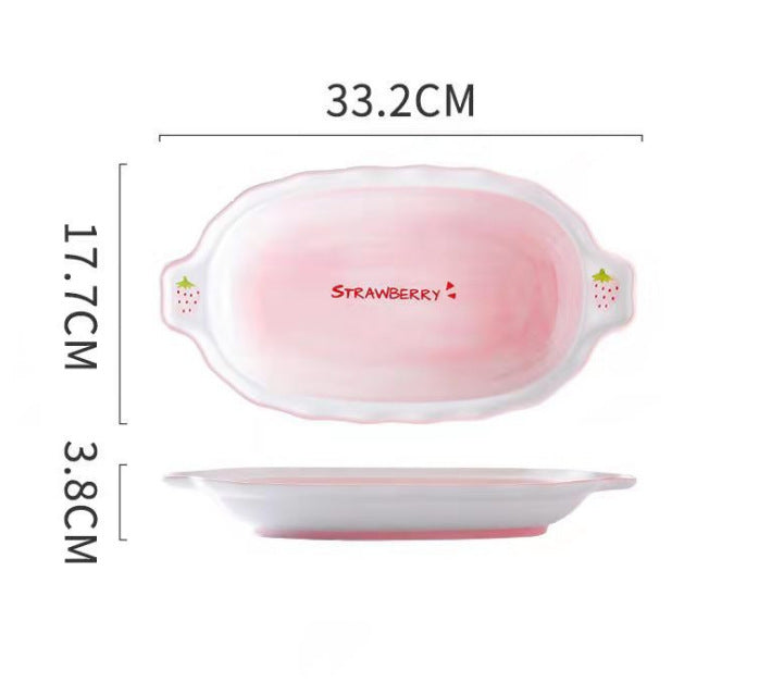 Cute Girl Strawberry Series Tableware Cartoon Dishes