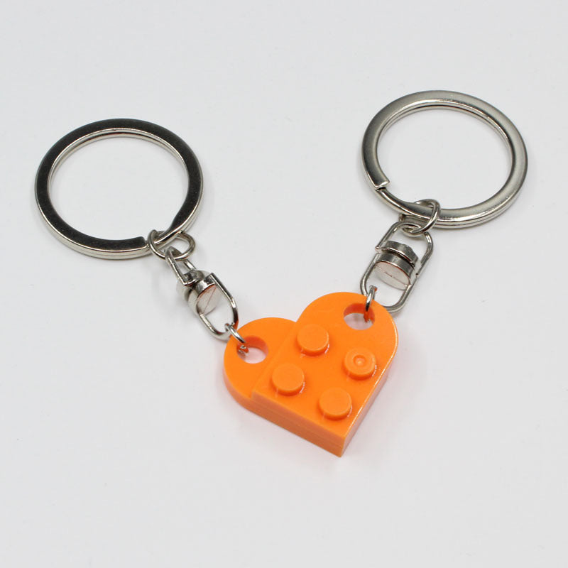 Heart Key Chain Valentines Day Gift Blocks Can Split Key Link Couples