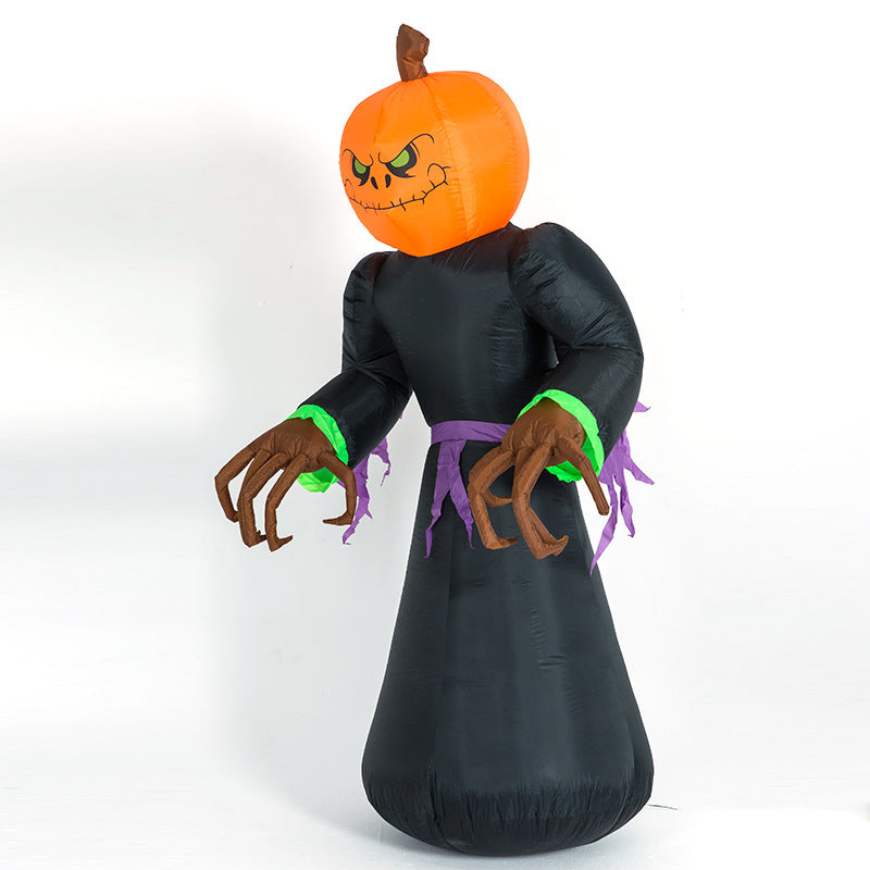 Halloween pumpkin black cat witch cartoon inflatable model - Minihomy