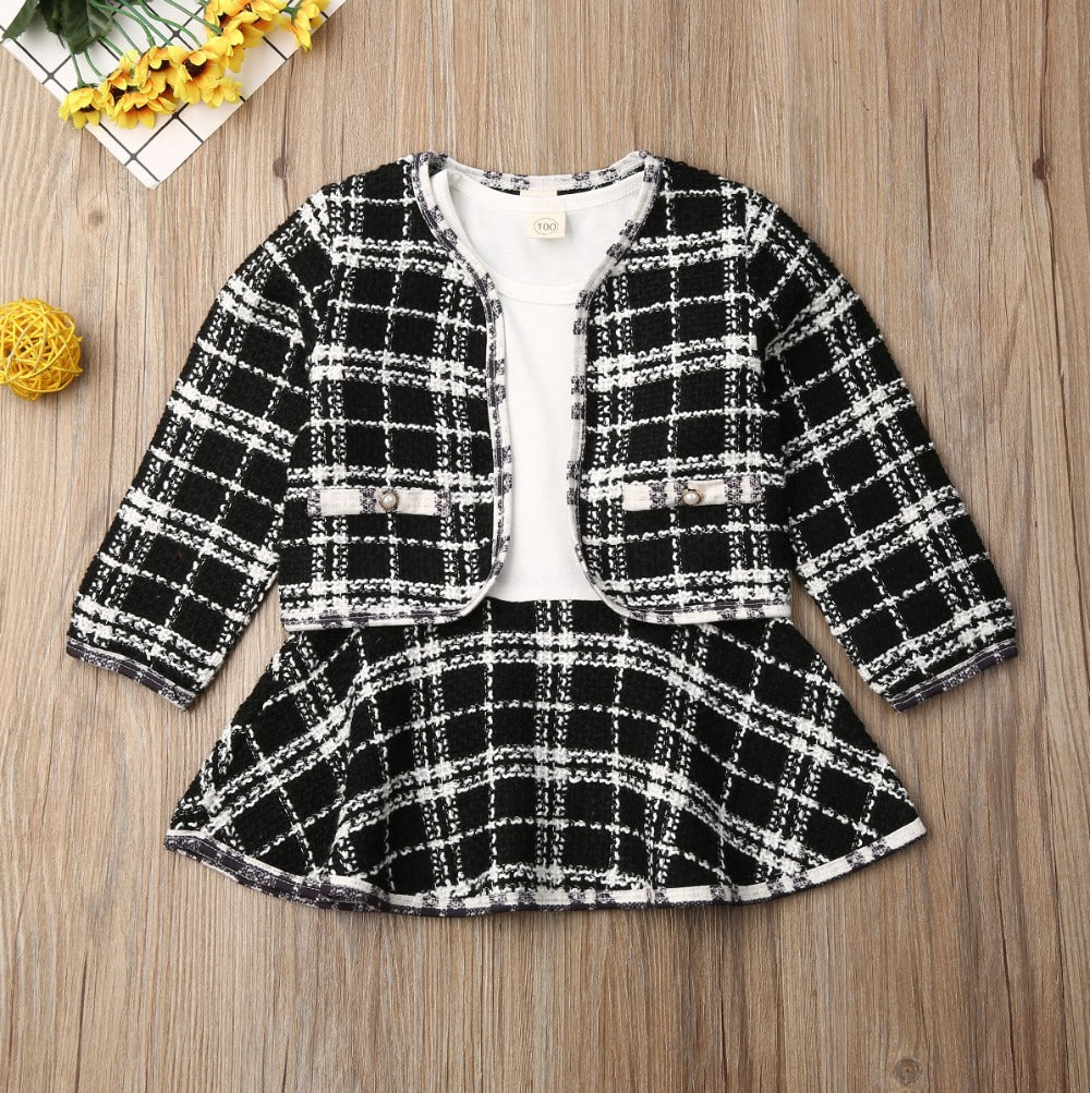 Long-sleeved Dresses Two-piece Children's Baby Small Incense Wind Suit - Minihomy