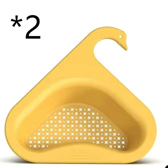 Household Sink Hanging Fruit And Vegetable Filter Water Drain Basket Kitchen Dry And Wet Separation Swan Drain Basket - Minihomy