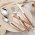 Stainless steel imitation wooden handle tableware