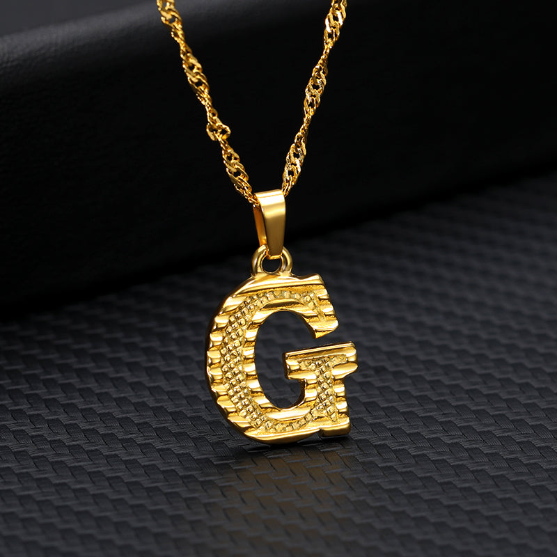 26 letters gold-plated pendant necklace - Minihomy