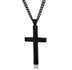 Korean Christian single smooth titanium Cross Necklace Pendant with chain stainless steel men's jewelry - Minihomy