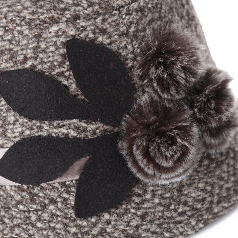 Woolen winter warm hat for women