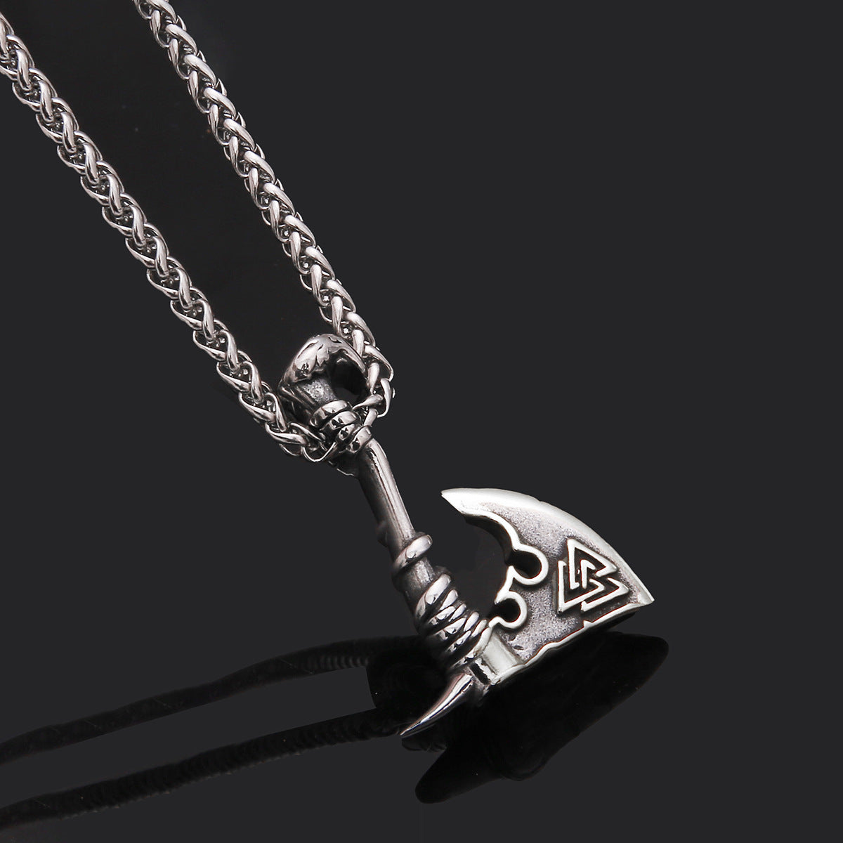 Jewelry Necklace Stainless Steel Axe Pendant Titanium Steel Orchid Chain Men - Minihomy