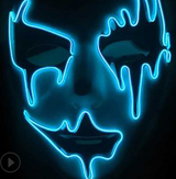 Halloween Skeleton Mask LED Glow Scary EL-Wire Mask - Minihomy