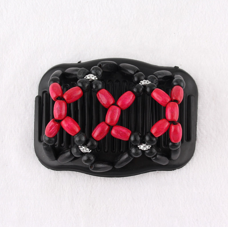 Magic Beads Elasticity Double Hair Comb Clip Stretchy Women Accessories