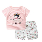 Cartoon Clothing Baby Boy Summer Clothes T-shirt Baby Girl Casual Clothing Sets - Minihomy