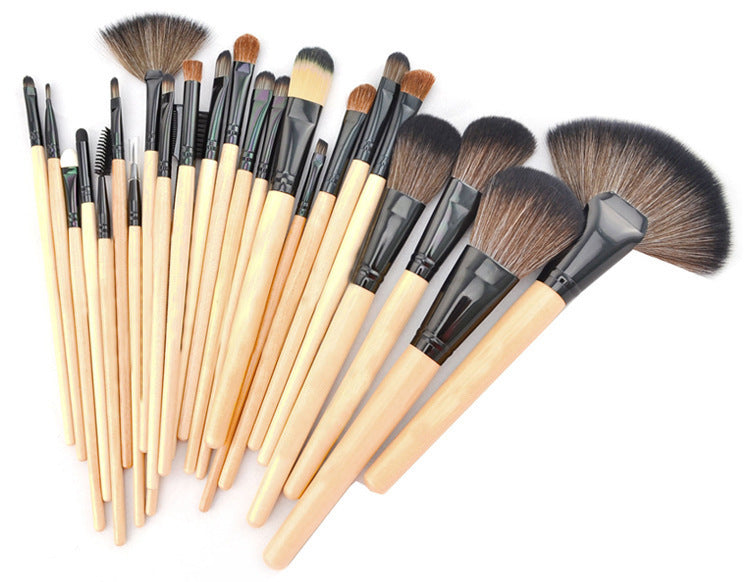 Manufacturer 24 Makeup Brushes 24 Wood Color Makeup Brushes 24 Horse Hair Sets Send Brush Pack Makeup Tools