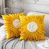 Modern Style White Throw Pillows Velvet Stitching 3D Chrysanthemum Cushion Waist Pillow Blue Cushion Case - Minihomy