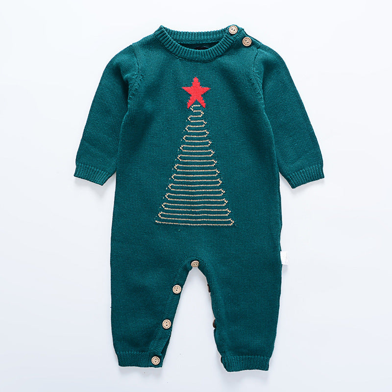 Autumn and winter baby knitted sweater jumpsuit - Minihomy