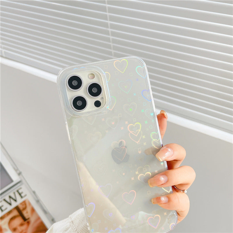 Laser Colorful Love Mobile Phone Soft Case