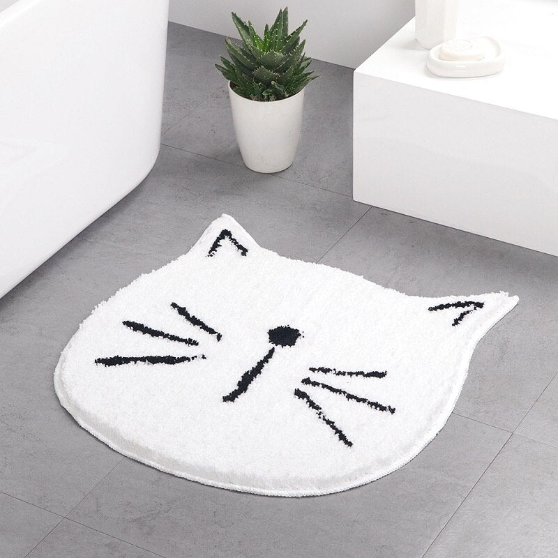 Carpet one generation flocking ins Nordic cartoon cat bathroom absorbent mat home entrance living room mat