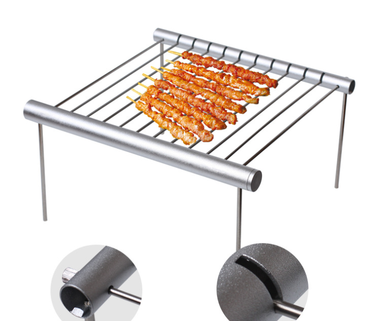 Stainless steel outdoor portable collapsible shrinking mini barbeque