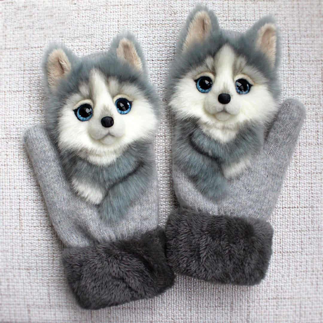 Cartoon Animal Autumn And Winter Warm Mittens - Minihomy