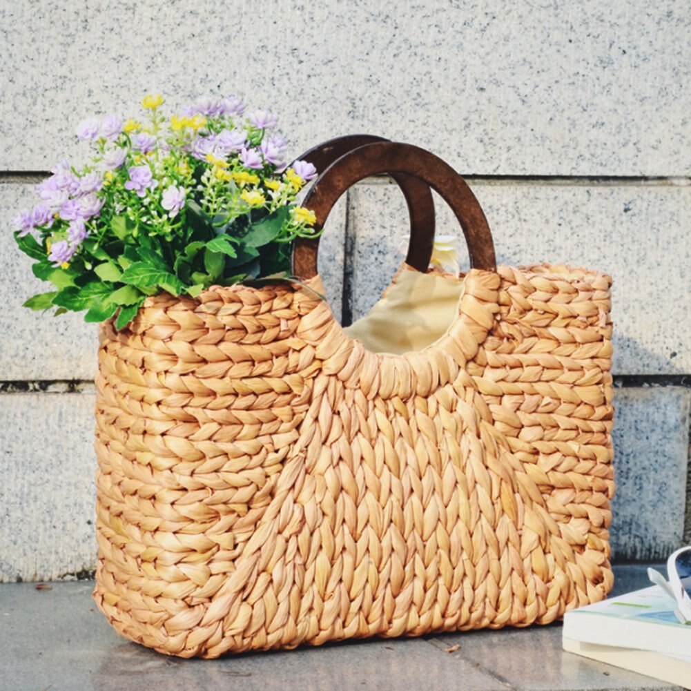 Large Hand Woven Rattan Bag Handmade Woven Purse Straw Beach rattan Bags