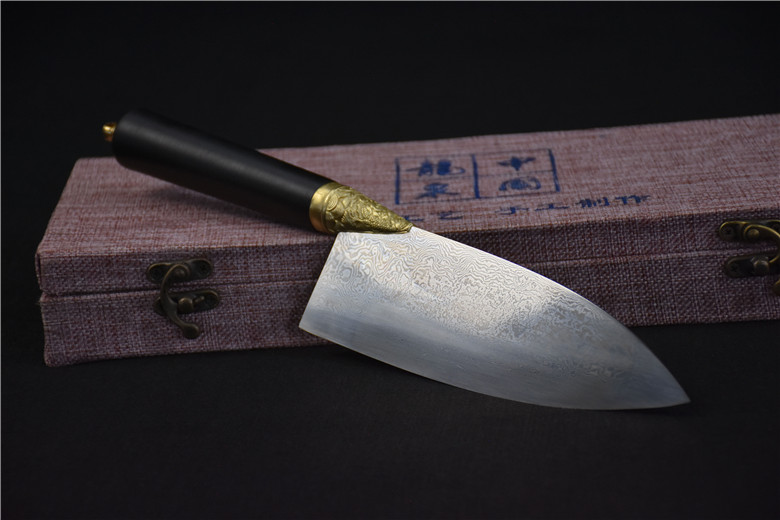 Longquan Pattern Steel Small Kitchen Knife