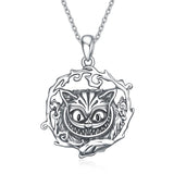 Sterling Silver Alice In Wonderland Cheshire Cat Necklace Jewelry