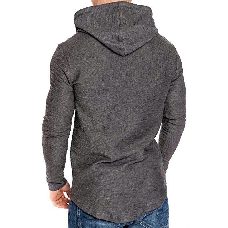 Men Hoodie Sweatshirt Casual Long Sleeve Slim Tops Gym T-shir - Minihomy