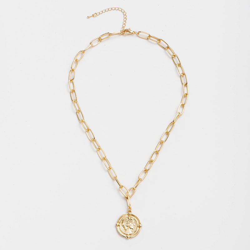 Queen Gold Coin Pendant Fashion Clavicle Chain - Minihomy