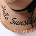 Beach embroidered letters raw edge sun hat