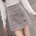 Plaid Skirt Women Irregular Woolen  Short Skirt - Minihomy