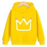 Crown hooded plus velvet sweatshirt - Minihomy