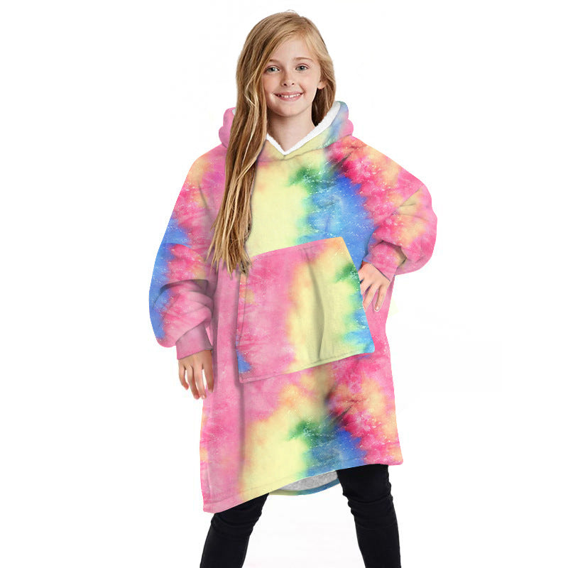 Children's Winter Home Blanket Double-sided Hoodie Pijamas