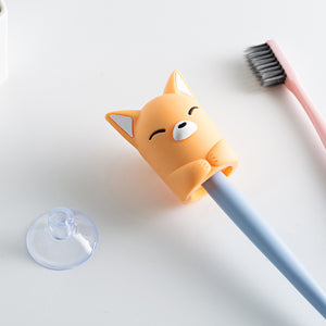 Suction cup cartoon wall bathroom toothbrush frame, creative multifunctional suction wall type of lovely toothbrush sleeve hanger 40g