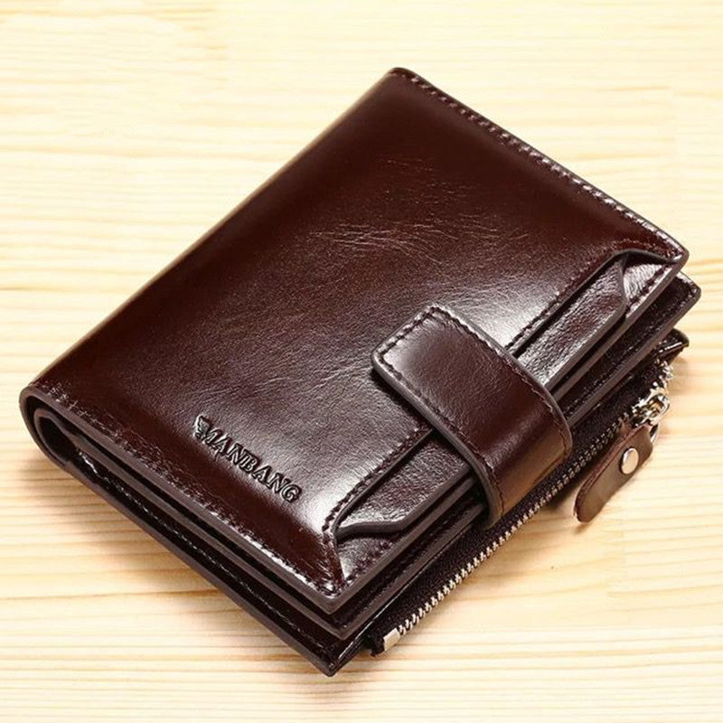 Men's leather wallet card holder