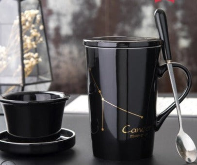 Creative cup ceramic with lid spoon tea cup filter - Minihomy