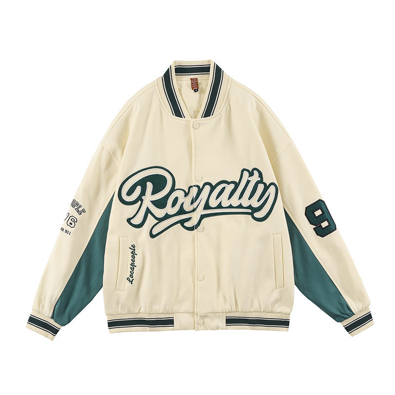 Retro Embroidery Stitching Baseball Uniform - Vintage Style