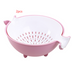 Multifunctional rotary drain basket plastic round double fruit basket washing basket - Minihomy