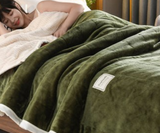 Fleece Blankets And Throws Thick Warm Winter Blankets Home Super Soft Duvet Luxury Solid Blankets On Twin Bedding