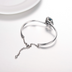 925 Sterling Silver Love Heart Bangle  with Blue  Crystals,I Love You Bracelet