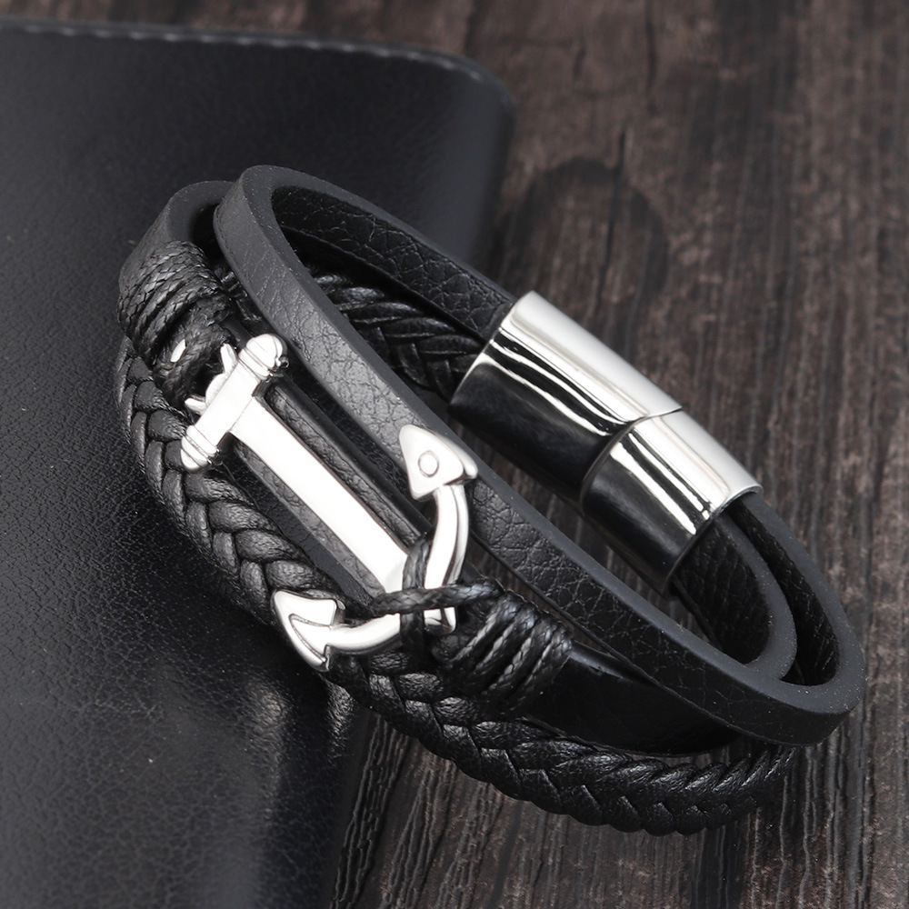 European and American woven leather bracelet