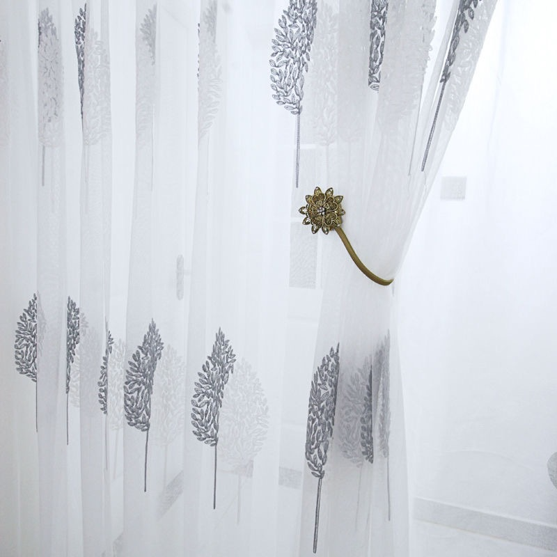 Modern Simple Embroidered Curtain And Window Screen