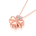 18K gold necklace lucky clover Rose Gold Diamond Pendant gold color custom female bone chain shop