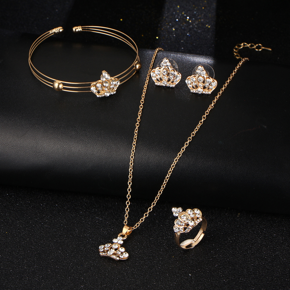 Luxury Jewelry Set European and American style fine crown jewelry set of four