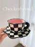 Black And White Checkerboard Mug Creative Net Red Mug - Minihomy