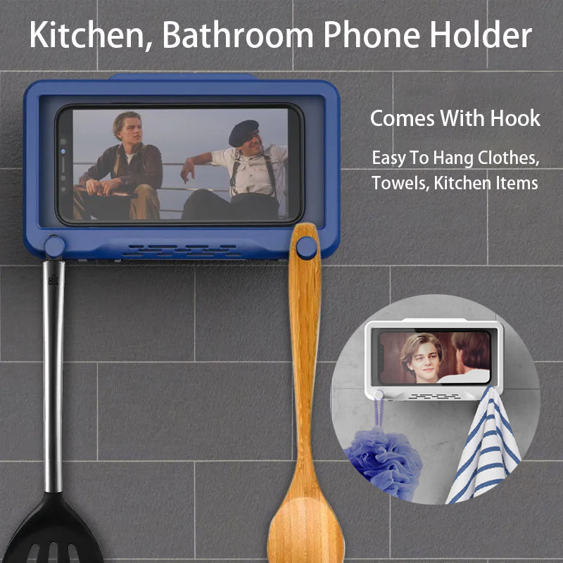 Bathroom Waterproof Mobile Phone Case Punch-free Wall-mounted Touch Screen