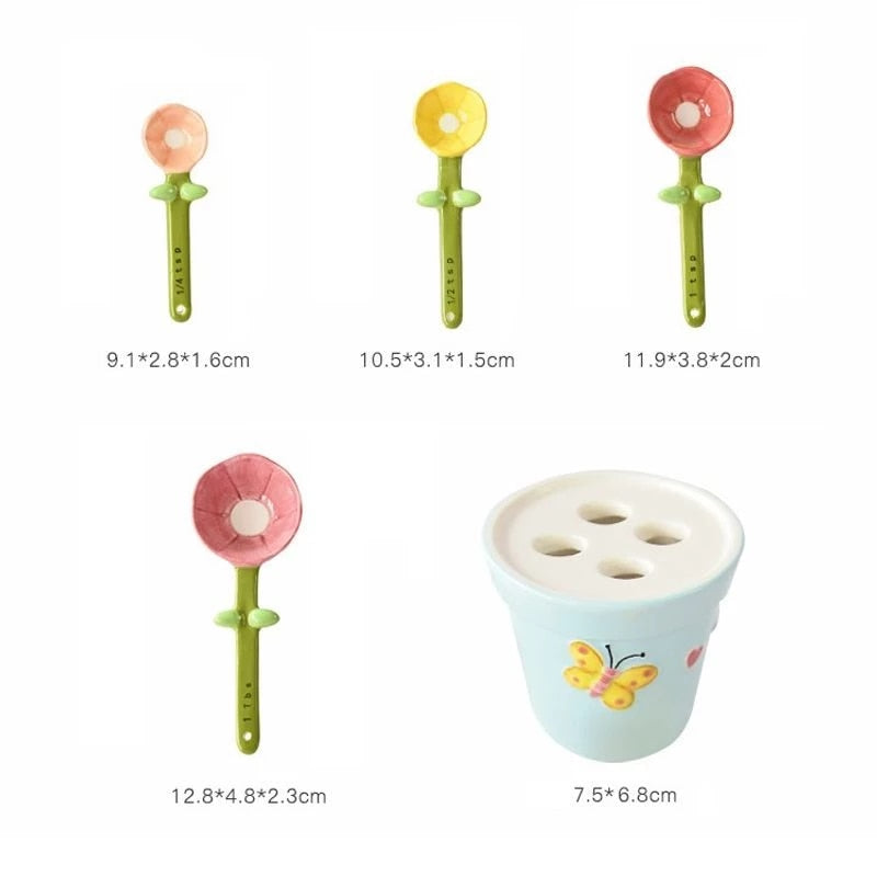 Cute Butterfly Flower Spoon Baking Scale Petal Measuring Spoon - Minihomy