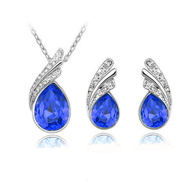 Crystal Zircon Necklace Set Combination